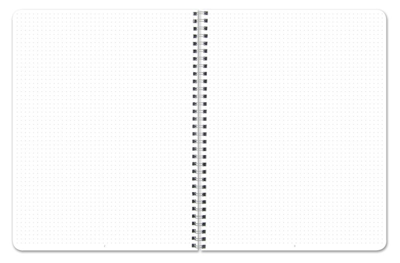 BookFactory Ghost Grid Dot Journal/Bullet Notebook 120 Pages 5.5'' x 8.5'' Wire-O (Made in USA) - Image 3